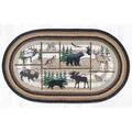 Capitol Importing Co Area Rugs, 3 X 5 Ft. Jute Oval Lodge Animals Patch 88-35-583LA